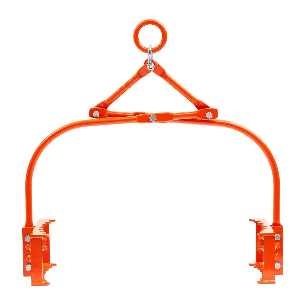 24in Stone Lifting Tongs, 2-Claw Rock Tongs, Heavy Duty Steel Log Tongs, 1100LBS Lifting Capacity, Swivel Log Grapple, Serrated Claw Design, Easy Chain Hook up Tongs for Stone Blocks & Marble