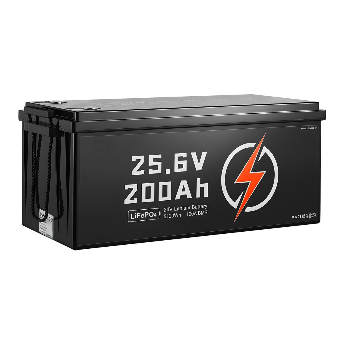 24V 200Ah LiFePO4 Lithium Battery, Built-in 100A BMS, Deep Cycle Lithium Rechargeable Battery with Low Temperature Protection, 4000+ Cycles, Max. 5120Wh, for RV, Camper, Trolling Motors, Marine