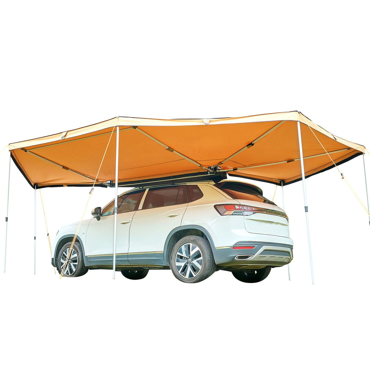 270 Degree Awning with Bulit-in LED Lights, 117 sq.ft Driver Side Vehicle Awning, Waterproof UV50+ Car Side Awnings, All-Weather Free-Standing Overland Awnings Car Shelter for SUV Truck Camping