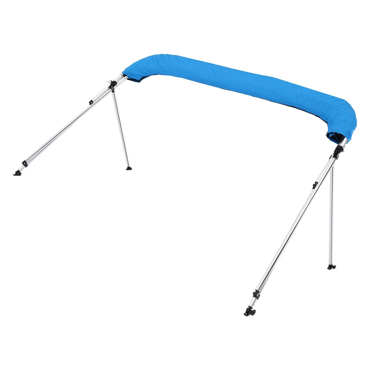 3 Bow Boat Bimini Top, 600D Polyester Canopy with Aluminum Alloy Frame, Waterproof & Sun Shade Boat Awning Canopy with Storage Bag, 2 Support Poles, 4 Straps, 72"Lx(73"-78")Wx46"H, Pacific Blue