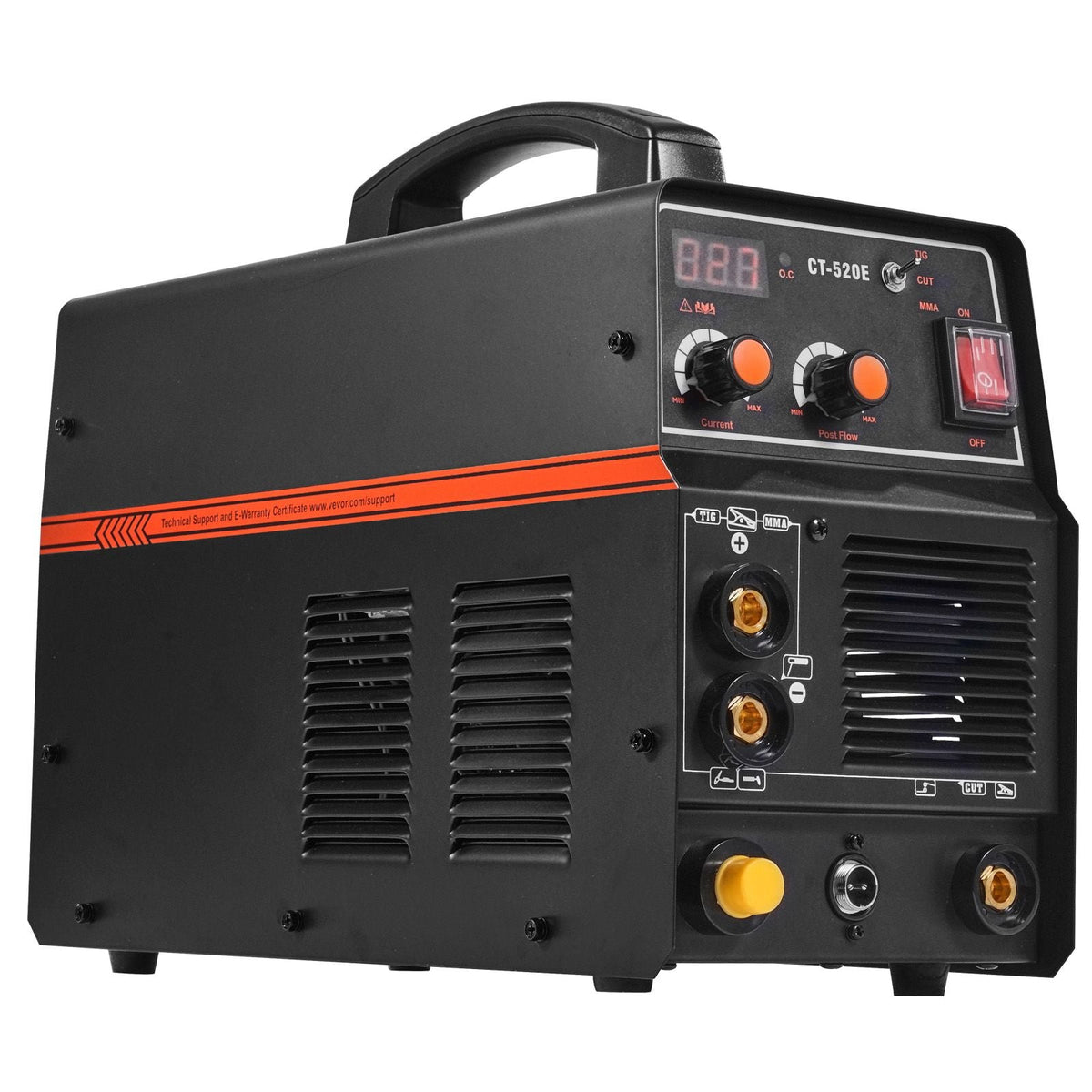 3 in 1 Plasma Cutter Welder Machine, CT-520E TIG/MMA Plasma Cutter Combo Machine, 30A Plasma Cutting Machine, 200A TIG Welder and 200A Stick Welder, Digital 110/220V Dual Voltage IGBT Inverter
