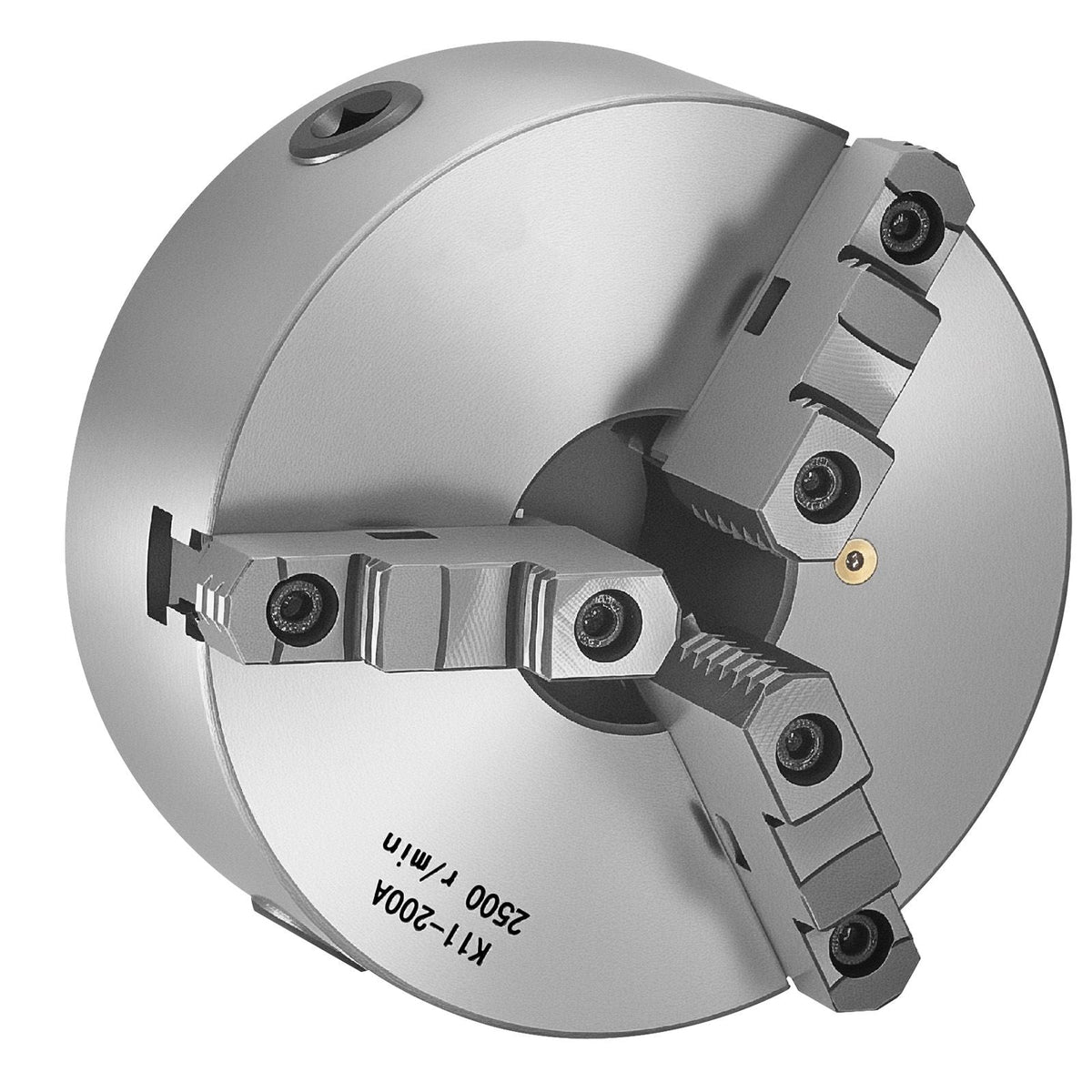 3-Jaw Lathe Chuck, 8 Inch (200 mm), Self-Centering Chuck with 2 1/4 in-8 Threaded Backing Plate, 0.16-7.87 in (4-200 mm) Clamping Range with T-wrench Screws, HT300 Material, for Wood Metal Lathe