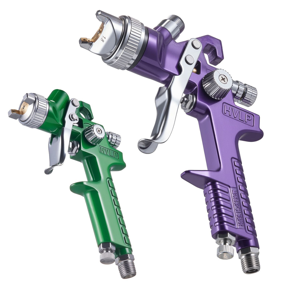 3-Piece Air Spray Gun Kit, Professional Auto Paint Spray Gun Set with 3 Nozzles (1/1.4/1.8mm), 3 Cups & Air Regulator, Gravity Feed Automotive Paint Sprayer for Primer, Topcoat & Touch-Up
