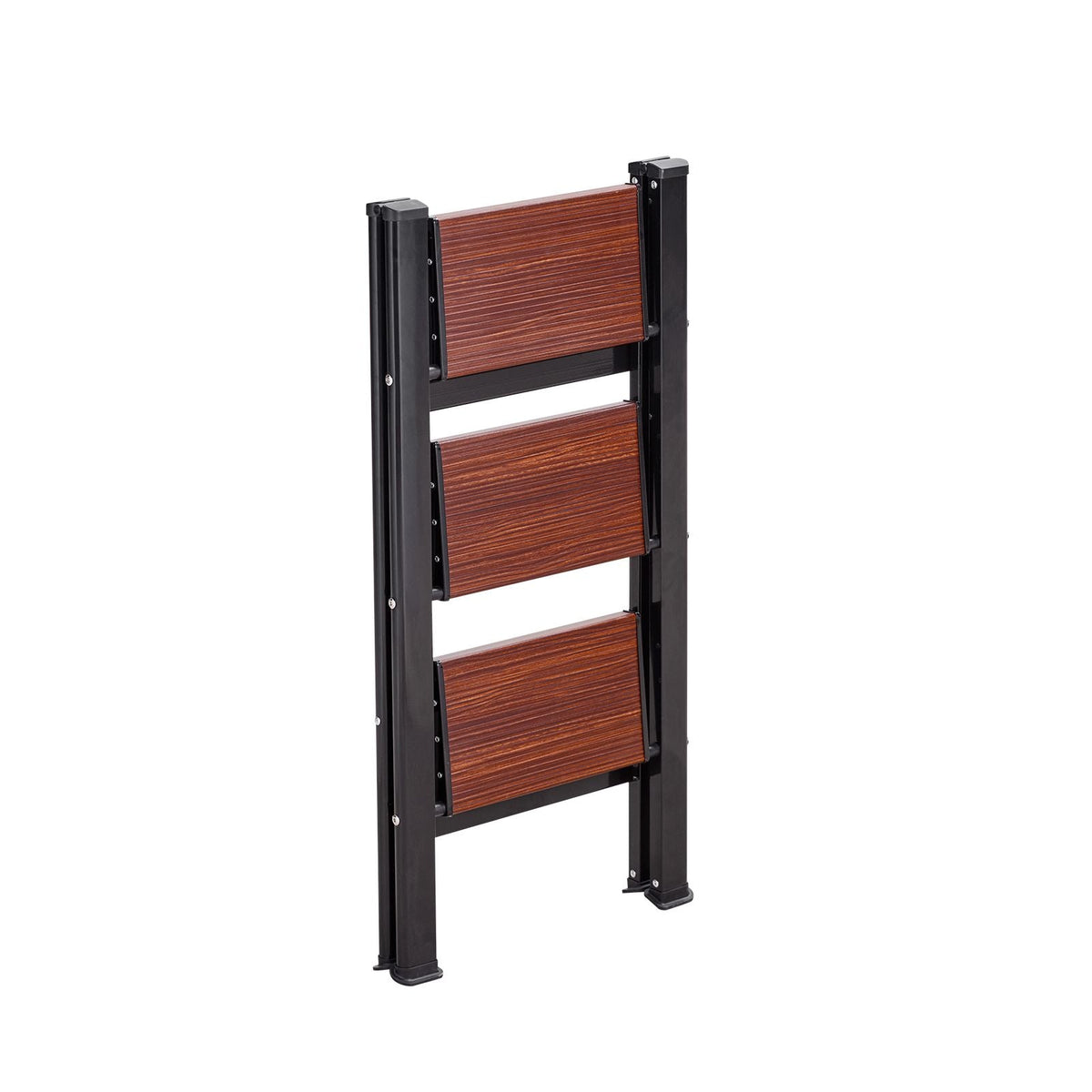 3 Step Ladder, Folding Step Stool with Wide Anti-Slip Pedal and Comfort Handgrip, Lightweight 330 lbs Capacity Portable Aluminum Plant Support, Multi-Use for Adults, Home Repairing, Cleaning