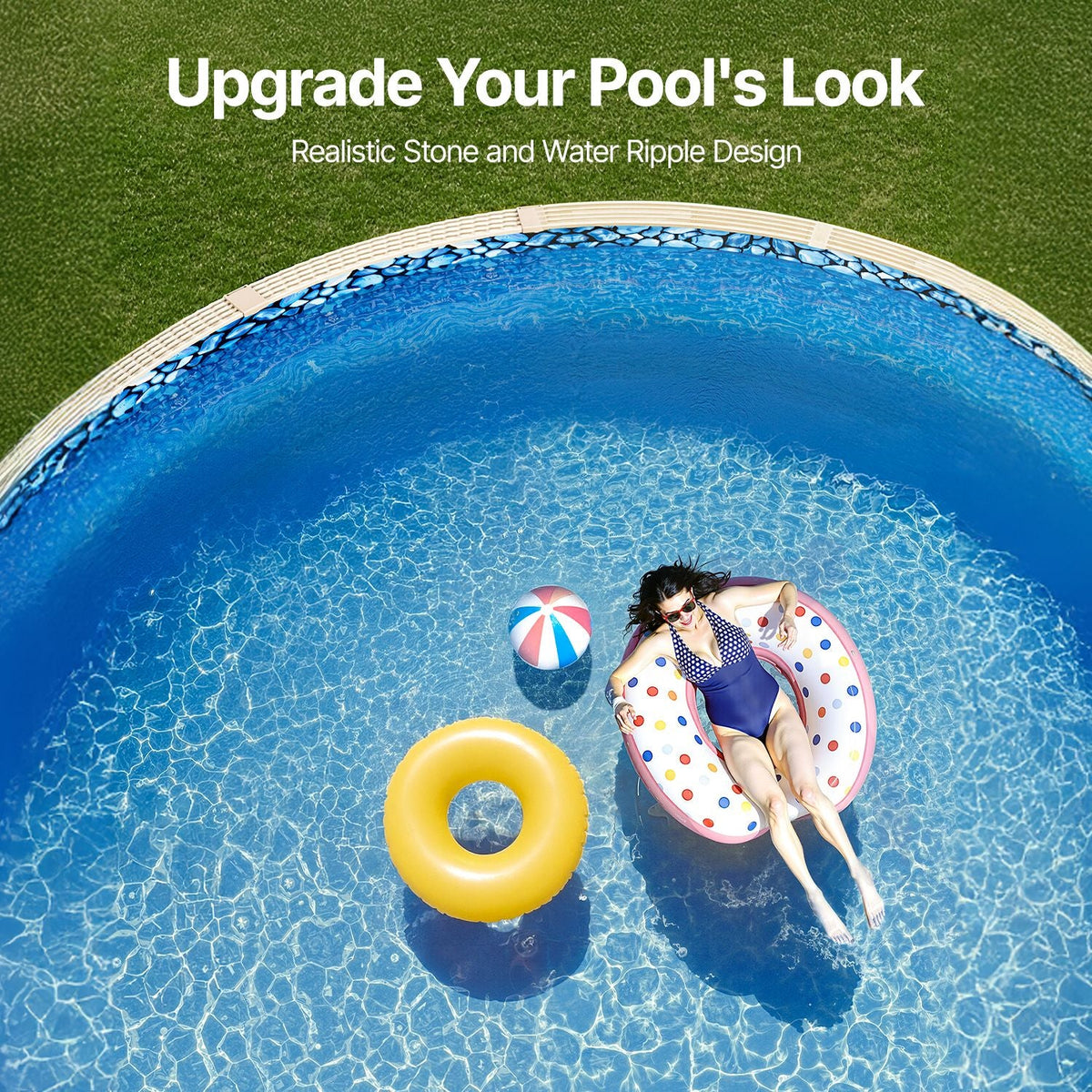30-ft Round Above Ground Pool Liner, Overlap Pool Liners, Standard Gauge Vinyl, 48-to-54inch Wall Height, Designed for Steel Sided Above-Ground Swimming Pools