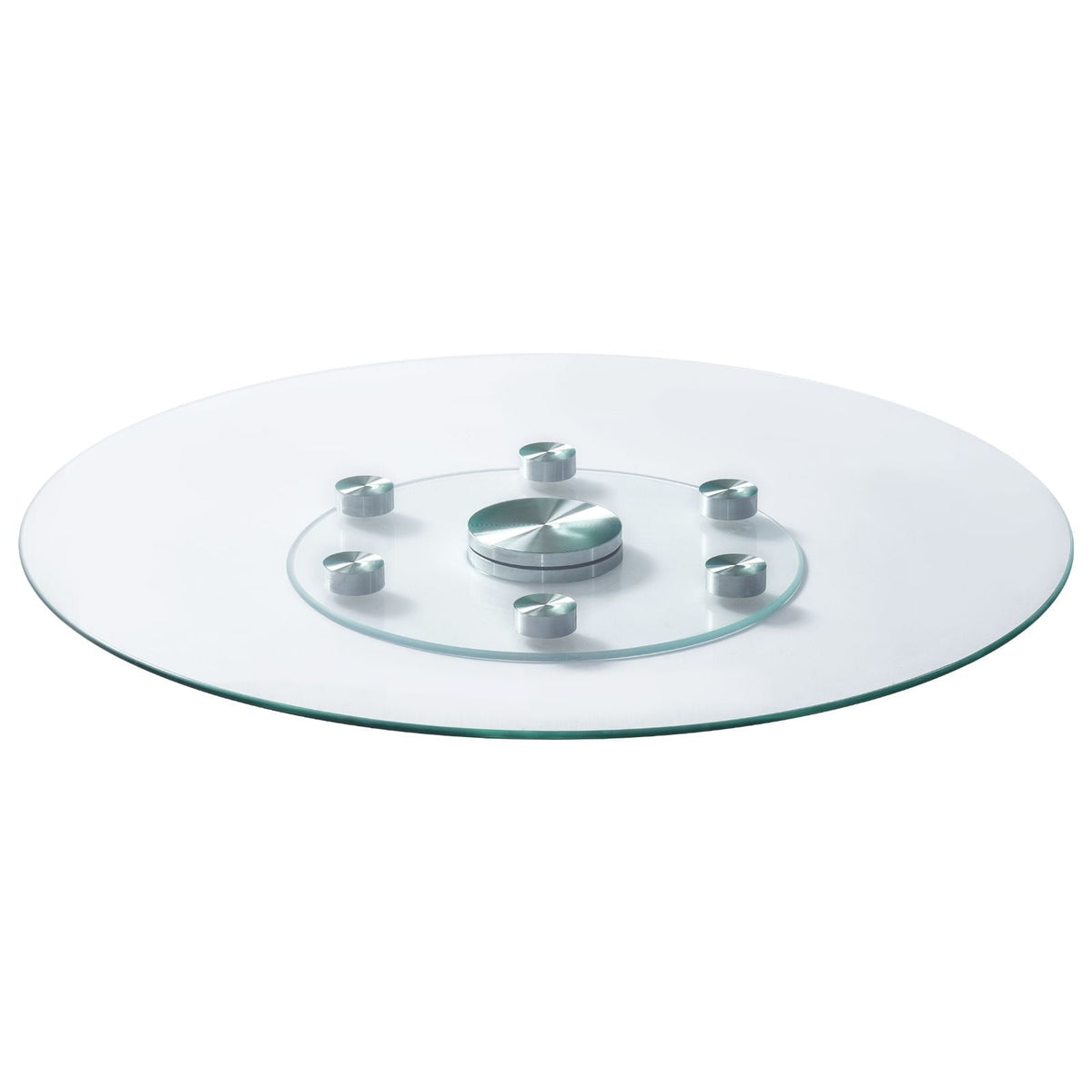 30 in Glass Lazy Susan Turntable, Tempered Glass Dining Table Centerpiece with 6 Rotating Wheels, 360° Smooth and Silent Spin Tabletop Rotating Tray, for Family Gatherings, Banquets & Weddings