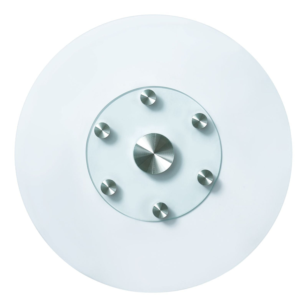 30 in Glass Lazy Susan Turntable, Tempered Glass Dining Table Centerpiece with 6 Rotating Wheels, 360° Smooth and Silent Spin Tabletop Rotating Tray, for Family Gatherings, Banquets & Weddings