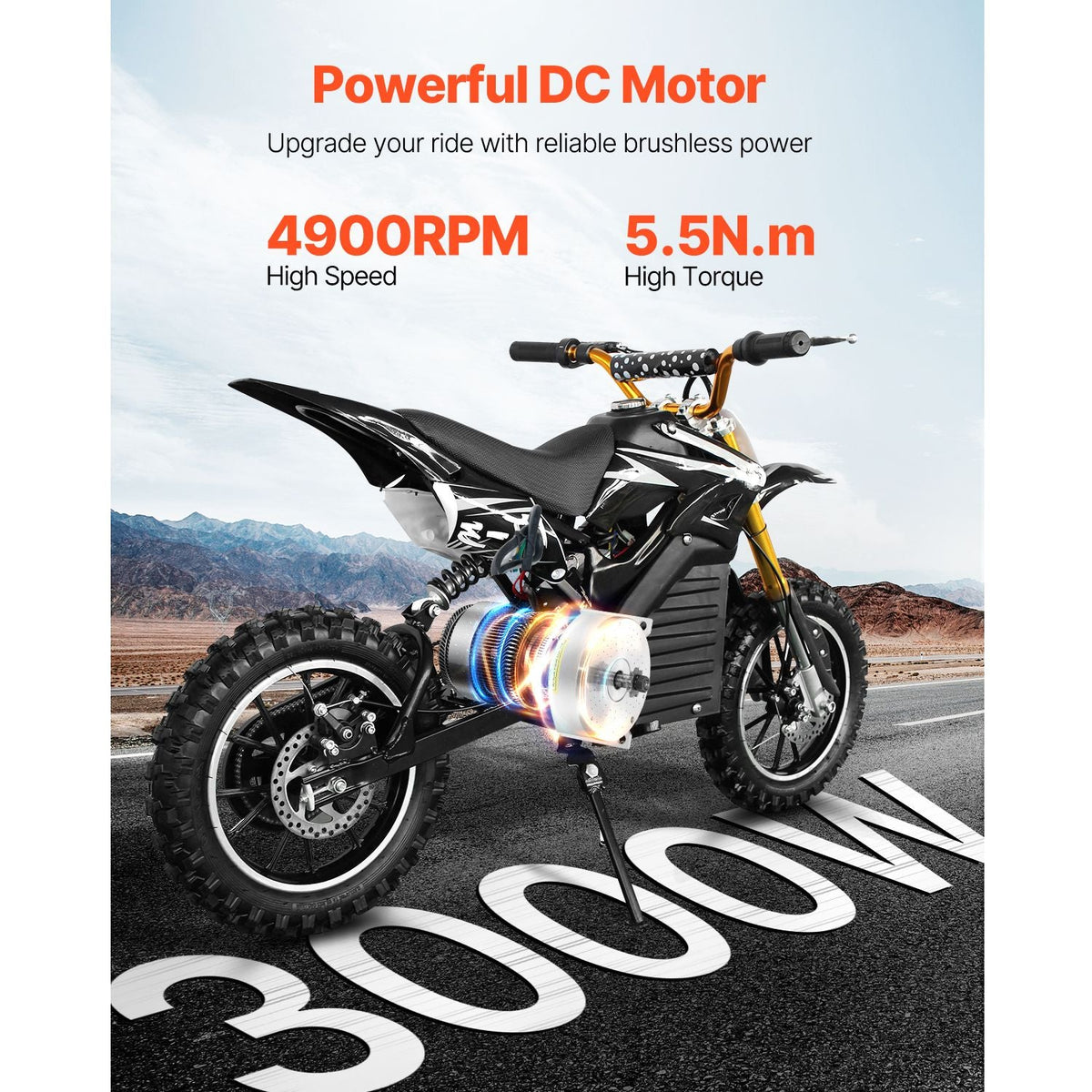 3000W Electric Brushless DC Motor Kit - 72V 4900rpm Motor with Upgraded Speed Controller for Go Karts E-Bike Motorcycle Scooter