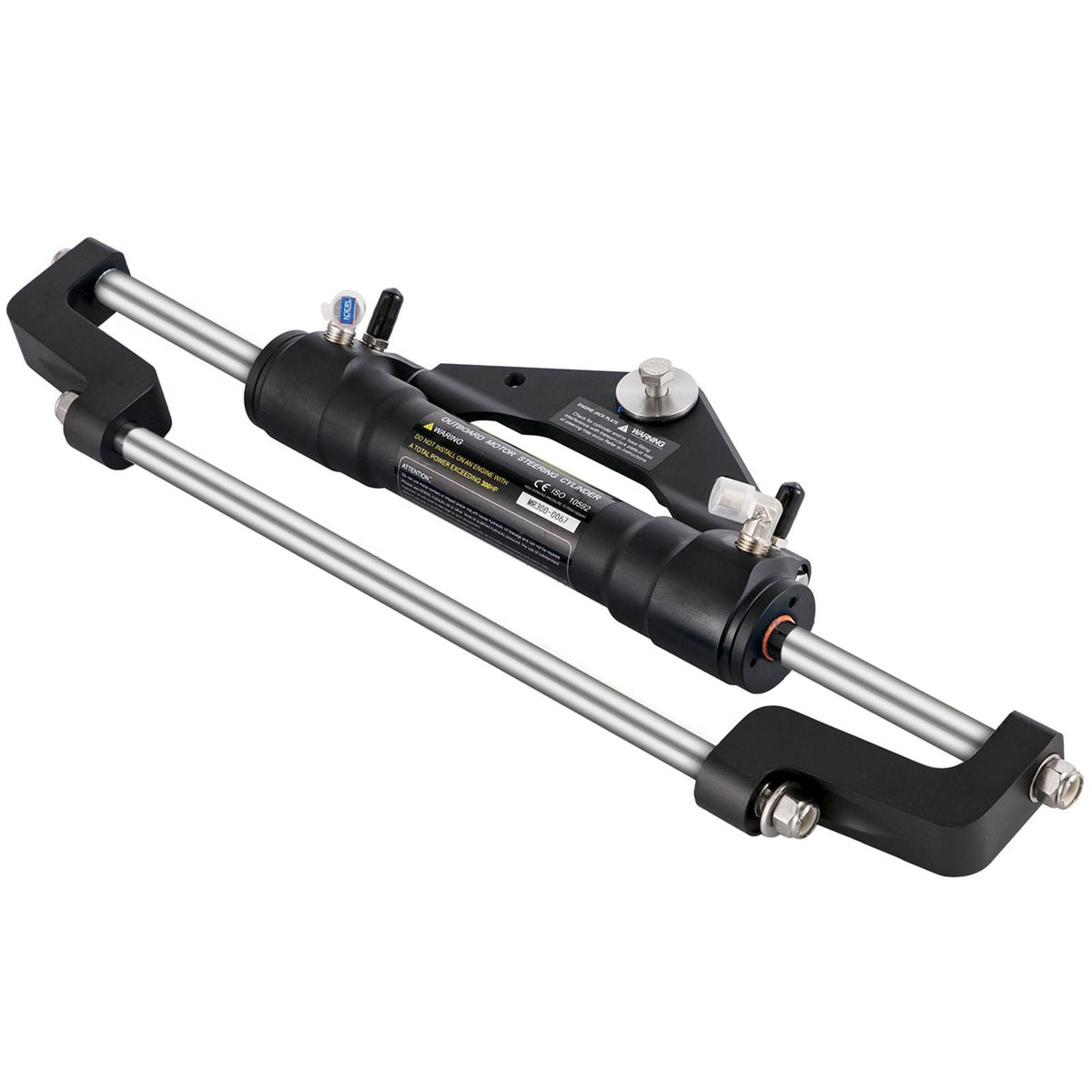 300HP Hydraulic Boat Steering Kit, Hydraulic Steering Helm Pump, Aluminum Alloy Steering Cylinder, 13.5" Steering Wheel with 10" Hydraulic Steering Hose for Boat Steering System