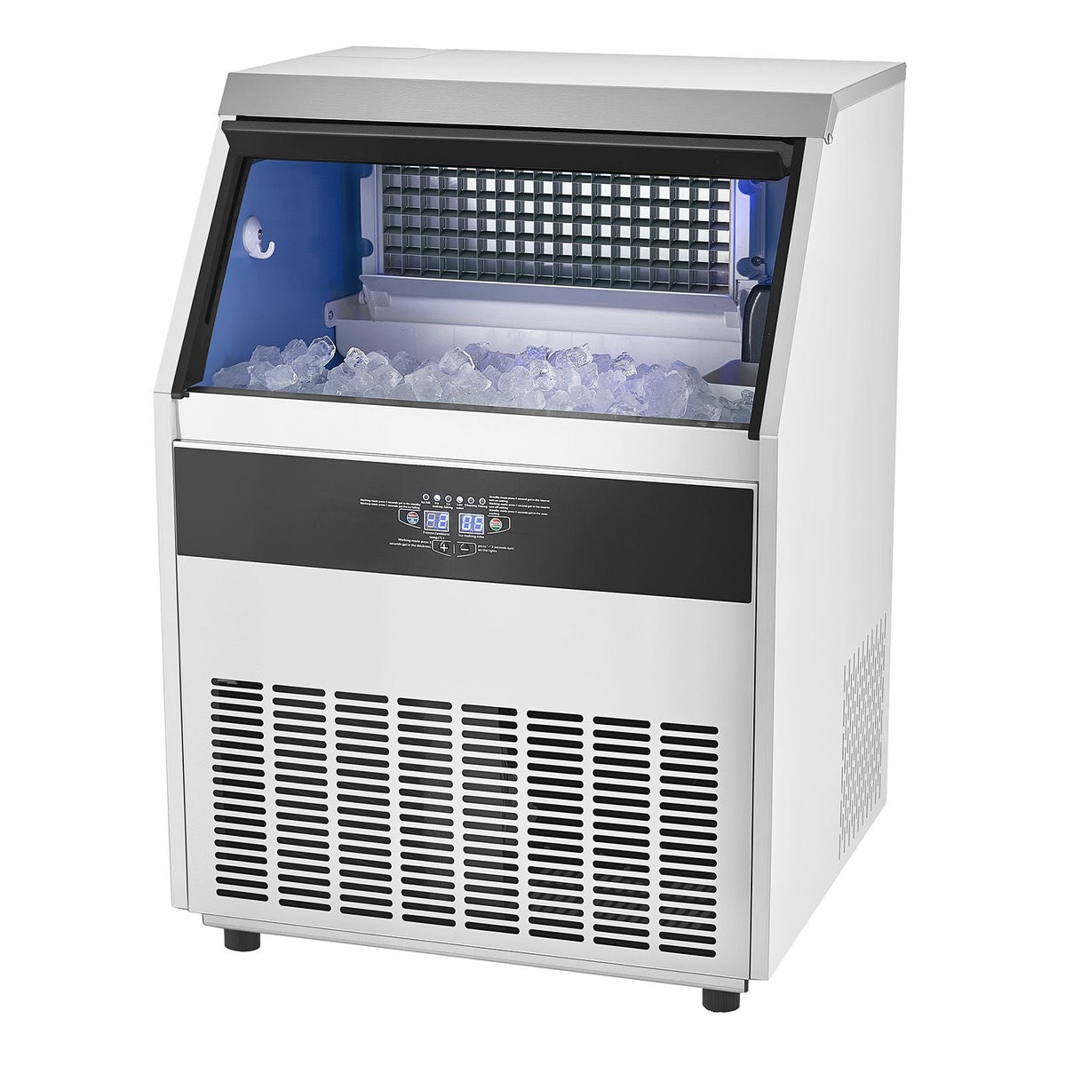 300lbs/24H Commercial Ice Maker, 126 Ice Cubes in 15 Minutes, Freestanding Ice Maker Machine with 88lbs Large Storage Capacity for Bar Office Restaurant, with LED Digital Display & Self-Cleaning
