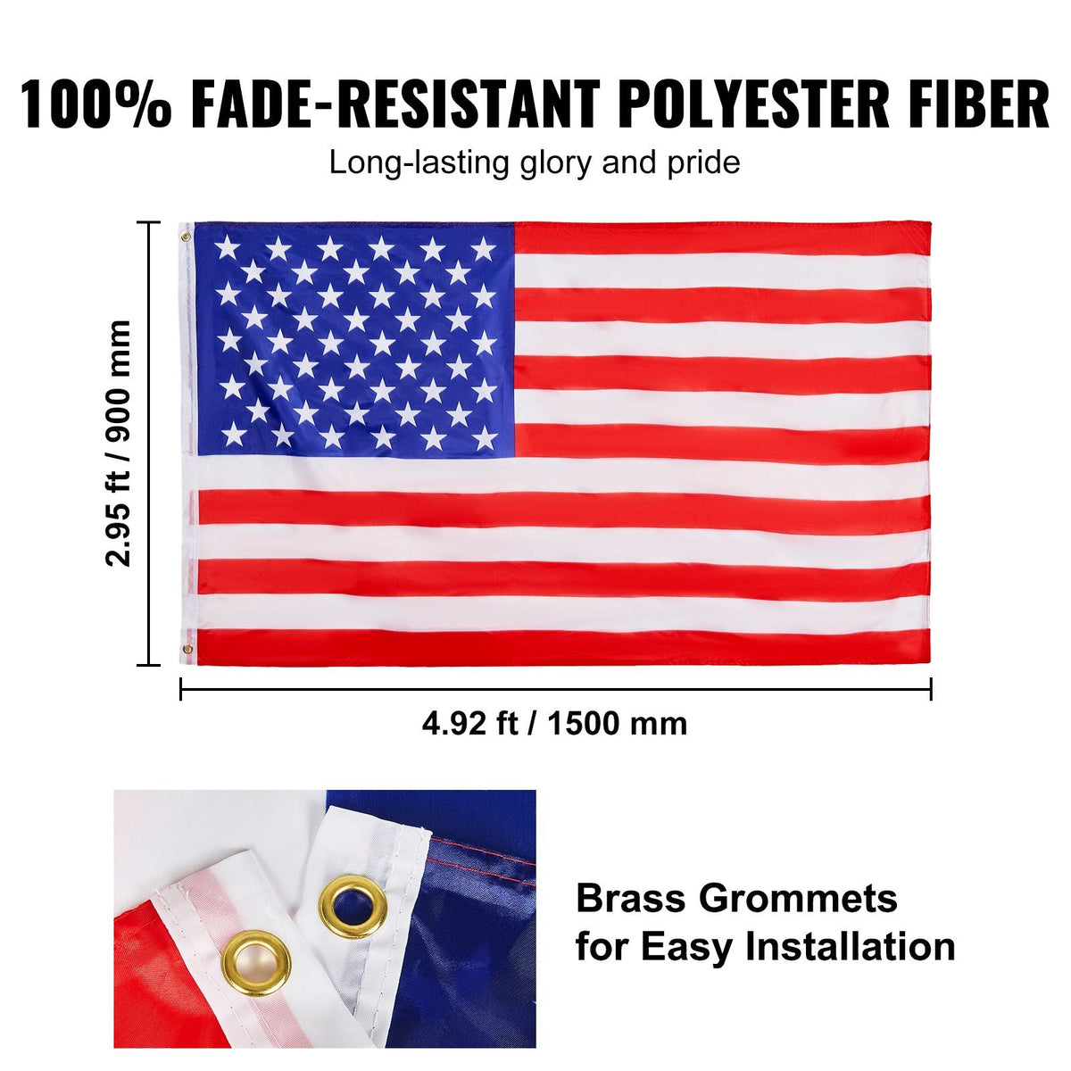 30FT Sectional Flag pole Kit, Heavy Duty Aluminum Alloy in Ground Flag poles for Outside, 3 Display Modes Flagpole with 3x5 American Flag, Professional Accessories, Black