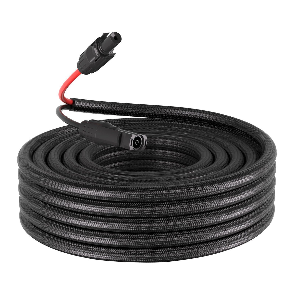 30FT Solar Panel Extension Cable, 10 AWG, Solar Panel Wire with Flame Retardant Protective Sleeving, Female and Male Connectors, IP67 Waterproof PV Wire, for Outdoor Automotive RV, Black & Red