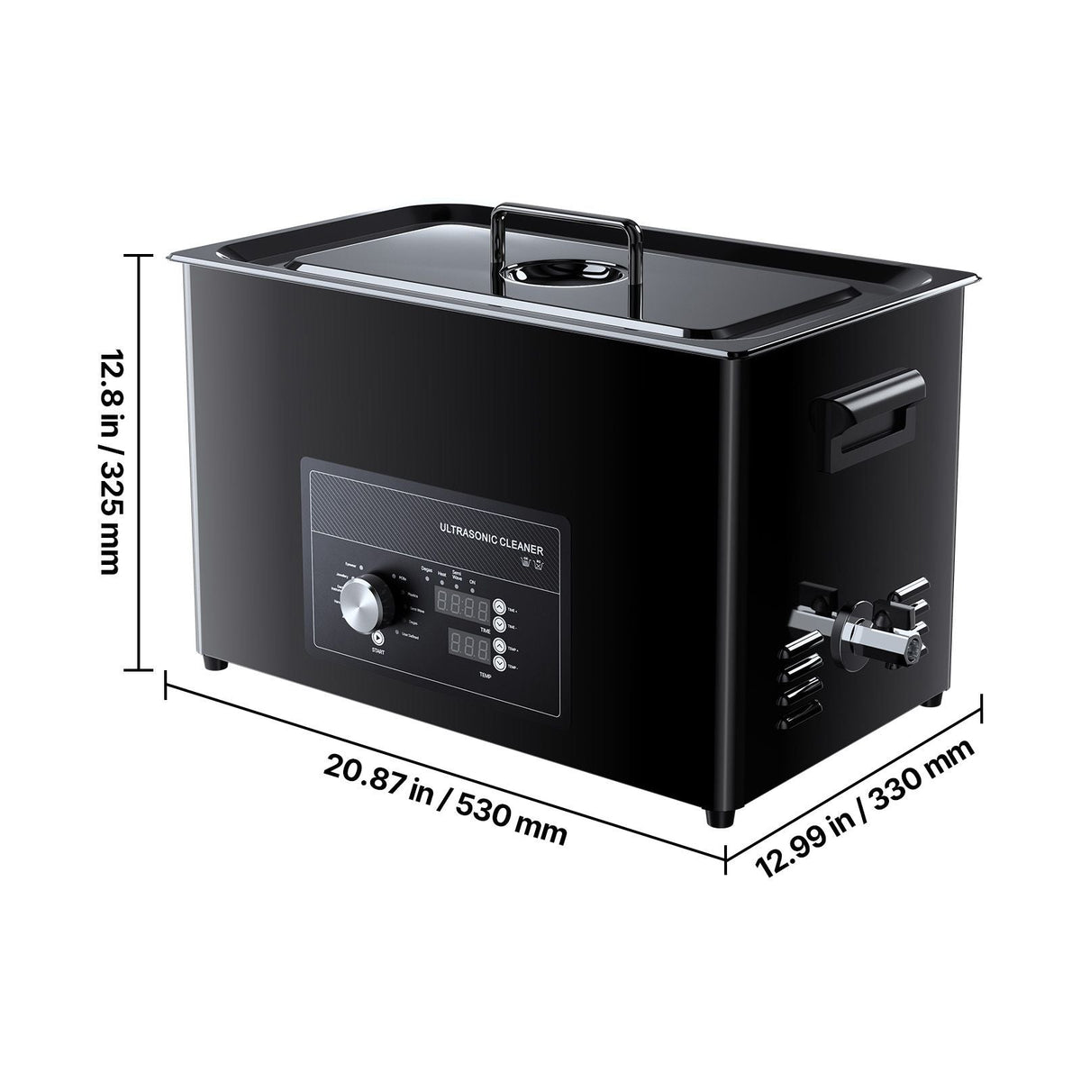 30L Ultrasonic Cleaner, Professional Ultrasonic Cleaner Machine with Knob Control, Stainless Steel Cleaning Machine with Basket and Cleaning Ball, for Watches, Razors, Jewelry, Coins and More