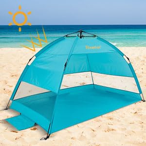 Alvantor Beach Tent Coolhut Plus Beach Umbrella Sun Shelter Cabana Automatic Pop Up UPF 50 Sun Shade Portable Camping Hiking Canopy Easy Set Up Light Weight Windproof Stable 2-3 Person