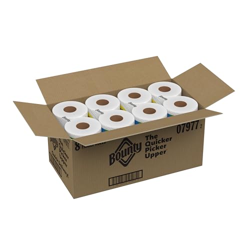 Bounty Quick Size Paper Towels, White, 8 Family Rolls = 20 Regular Rolls