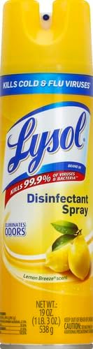 Lysol Disinfectant Spray, Lemon Breeze, 19oz, Clear