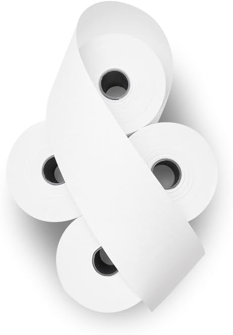 (50 Rolls) 2 1/4 x 150 ft White Adding Machine Tape Paper Rolls Premium One Ply Register/Adding Machine/Calculator Paper Rolls Printing Calculator 10 Key