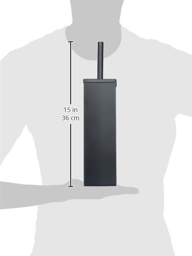 Gatco 1488MX Elegant Square Toilet Brush Holder, Matte Black