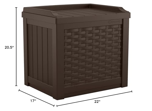 Suncast 22 Gallon Small Resin Storage Seat, Java, SSW600J