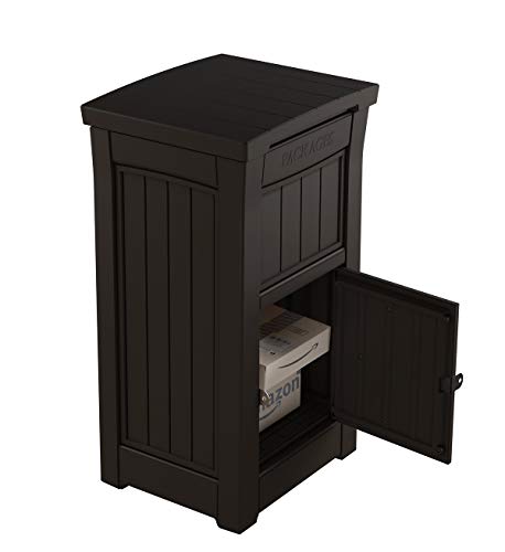 Keter Delivery Box for Porch with Lockable Secure Storage Compartment to Keep Packages Safe, One Size, Brown