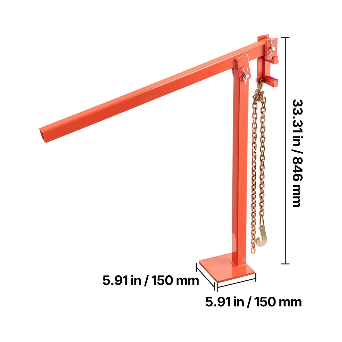 32 in T Post Puller, Heavy Duty Fence Post Puller with 43 in Lifting Chain, Rust-Resistant Steel, Labor-Saving T-Post Remover Tool for Round Fence Posts, Sign Posts & Tree Stumps
