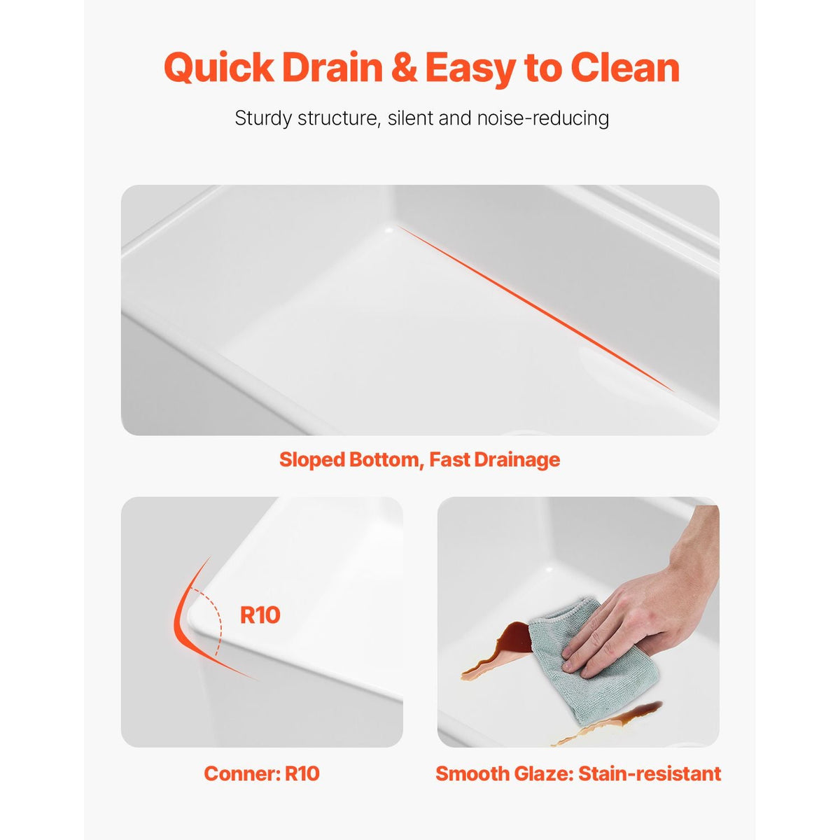 32.5x20 inch Farmhouse Sink, White Sink Workstation, Fireclay Undermount Basins, Apron Front Single Bowl Basin with Multiple Accessories, Large Capacity Household Dishwasher Sinks for Kitchen