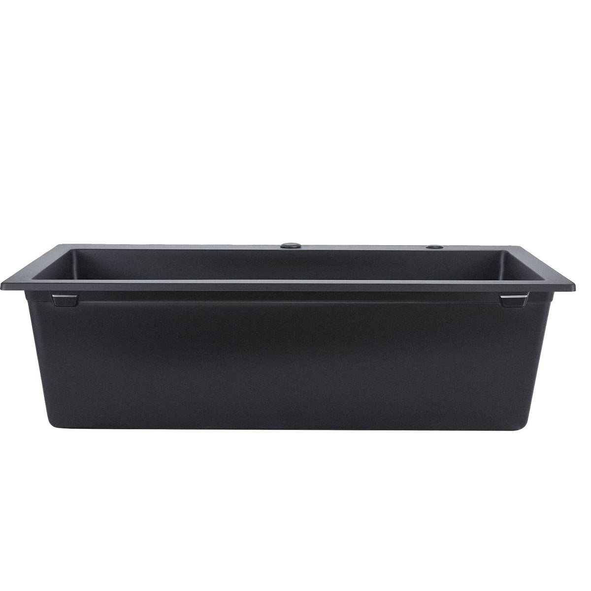 33 inch Kitchen Sink Workstation, Top Mount Granite Sinks, Drop-In Single Bowl Farmhouse Basin with Multiple Accessories, Household Dishwasher Sinks for RV, Prep Kitchen, and Bar (Black)