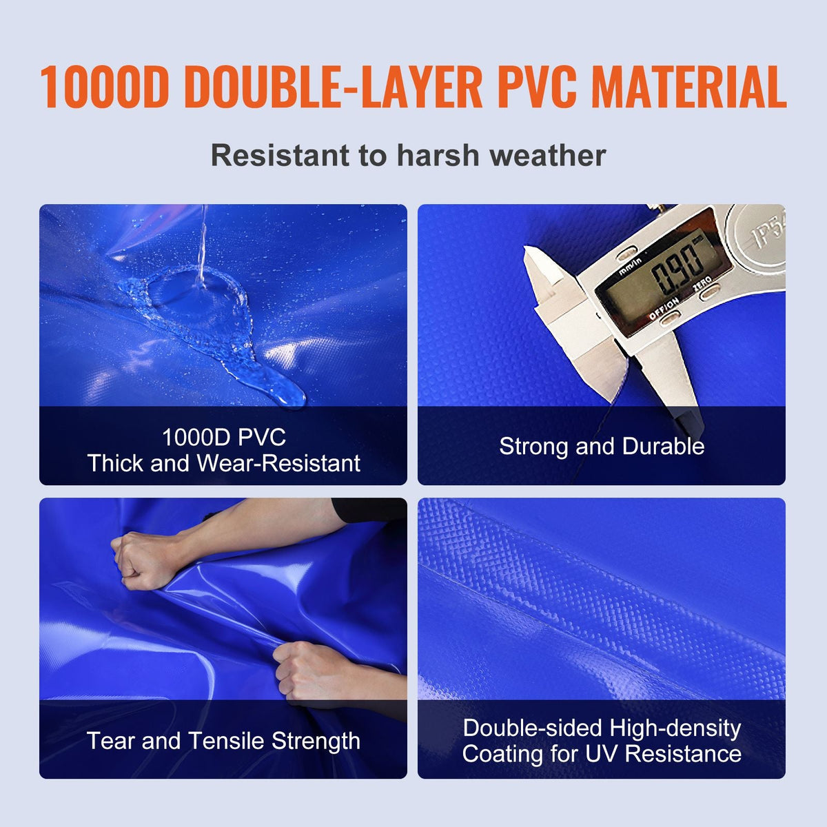 330L/87 Gallon Water Storage Bladder, RV Water Tank, 1000D Blue PVC Collapsible Water Storage Containers, Large Capacity Soft Water Bag, Portable Water Bladder, Fire Prevention, Camping
