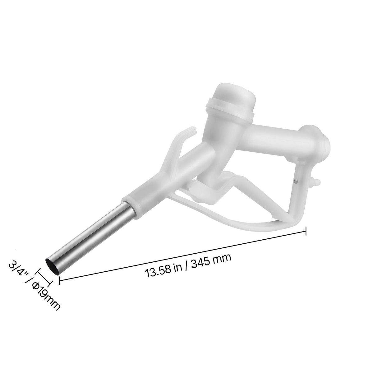 3/4-Inch Barb Diesel Exhaust Fluid Nozzle, Max Flow Rate 14.5 GPM, Plastic Dispenser Nozzle with 3/4-Inch (OD=19 mm) Spout, Lightweight & Portable, Used for Urea, Industrial Fluids, White