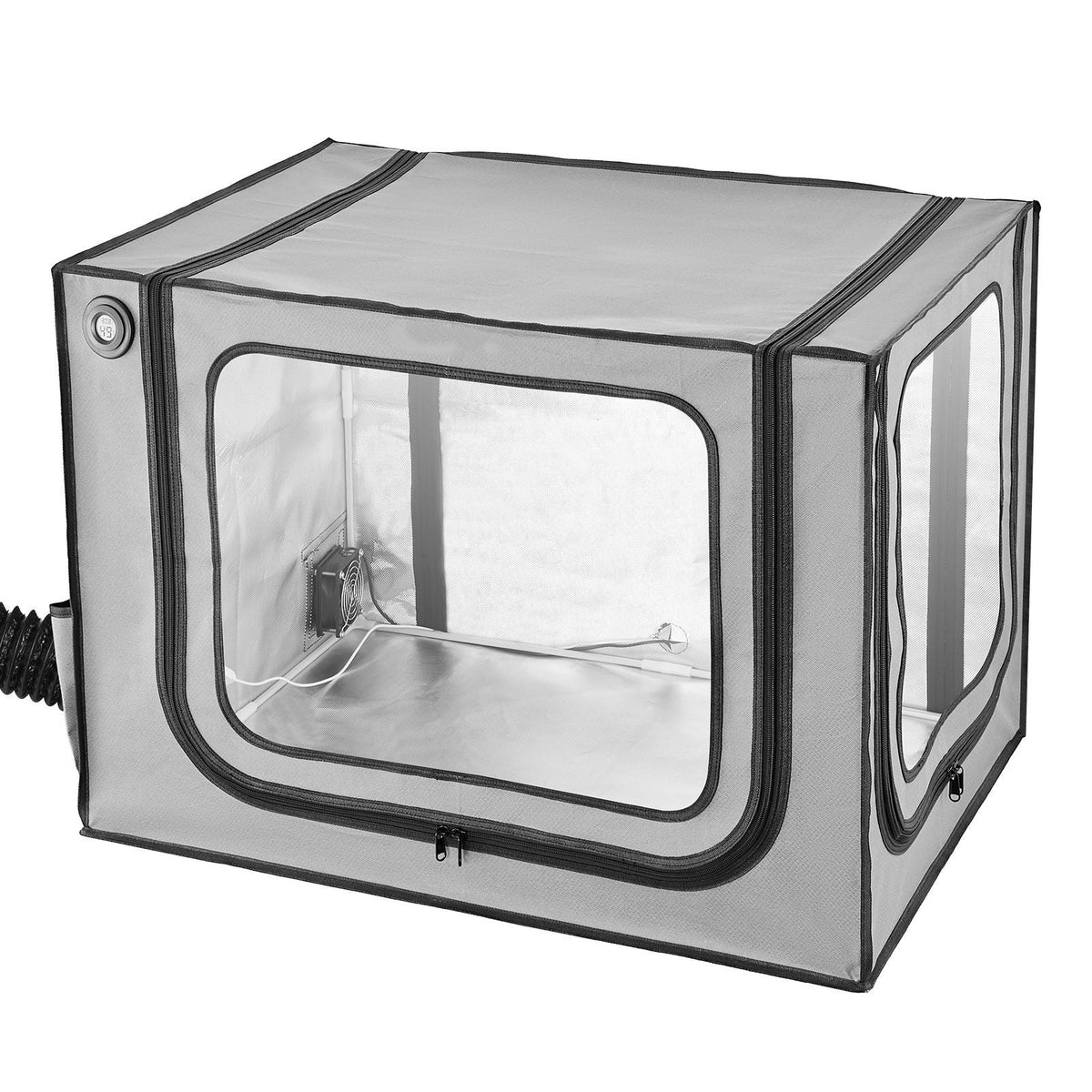 3D Printer Enclosure with Ventilation, Dustproof Waterproof Large Size 600D Oxford Cloth 3D Printer Tent, Constant Temperature Protective Case with LED, Designed for Bambu Lab A1 Combo, Grey