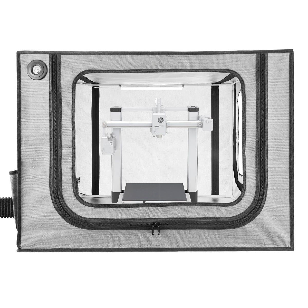 3D Printer Enclosure with Ventilation, Dustproof Waterproof Large Size 600D Oxford Cloth 3D Printer Tent, Constant Temperature Protective Case with LED, Designed for Bambu Lab A1 Combo, Grey