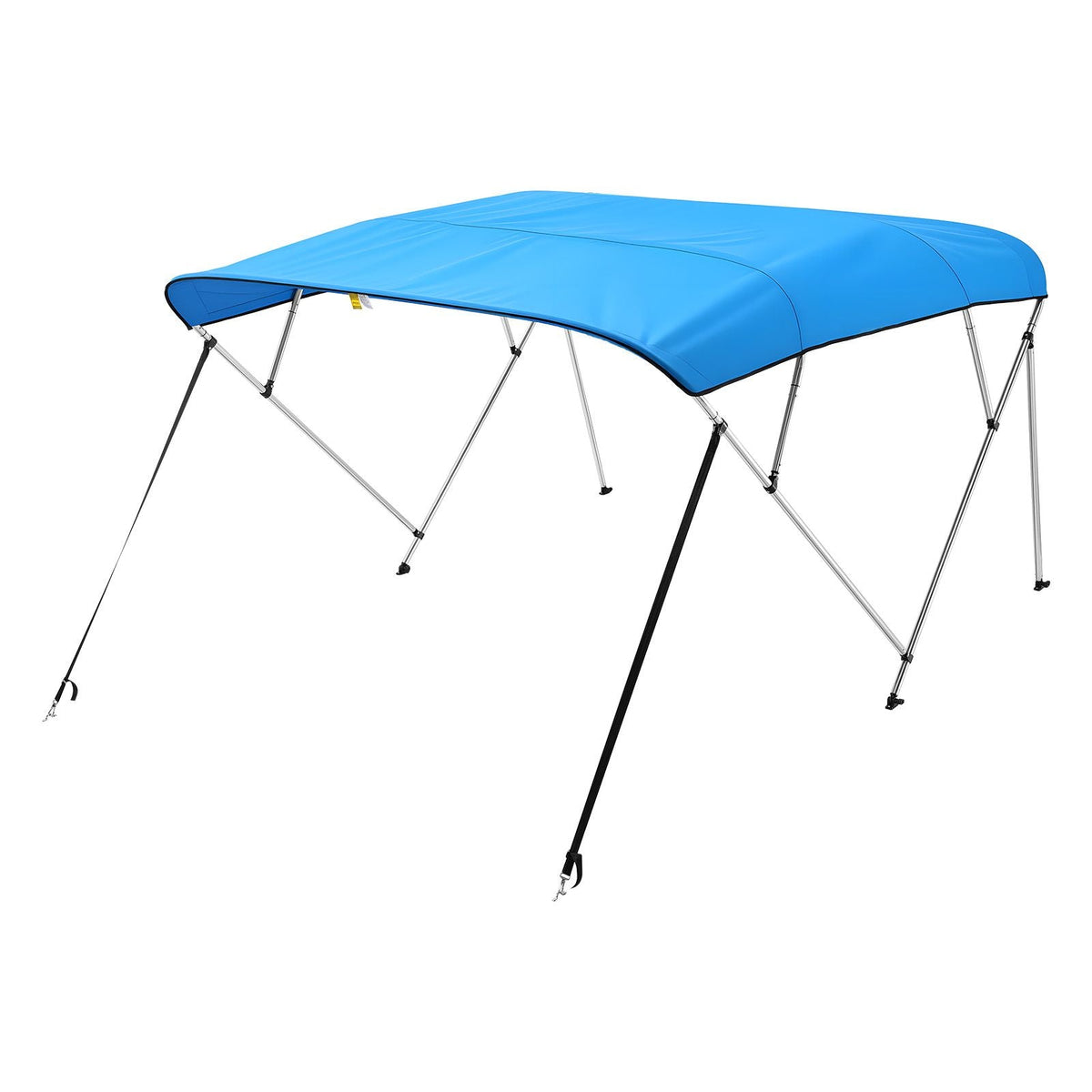 4 Bow Boat Bimini Tops, 600D Polyester Canopy with Aluminum Alloy Frame, Waterproof & Sun Shade Boat Awning Canopy with Storage Bag, 2 Support Poles, 4 Straps, 96"Lx(67"-72")Wx54"H, Pacific Blue