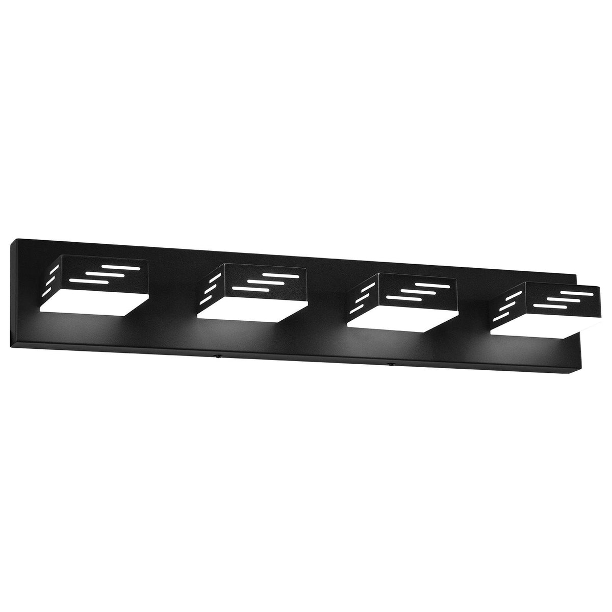 4-Light LED Modern Vanity Light Fixtures, 25.59-Inch, Black Finish Bathroom Wall Lighting Fixture Over Mirror, with IP44 Waterproof, for Bathroom, Living Room, Bedroom, Hallway, Cool White 6000K