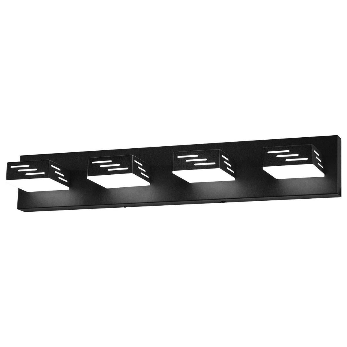 4-Light LED Modern Vanity Light Fixtures, 25.59-Inch, Black Finish Bathroom Wall Lighting Fixture Over Mirror, with IP44 Waterproof, for Bathroom, Living Room, Bedroom, Hallway, Cool White 6000K