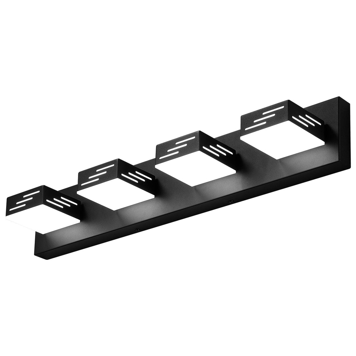 4-Light LED Modern Vanity Light Fixtures, 25.59-Inch, Black Finish Bathroom Wall Lighting Fixture Over Mirror, with IP44 Waterproof, for Bathroom, Living Room, Bedroom, Hallway, Cool White 6000K