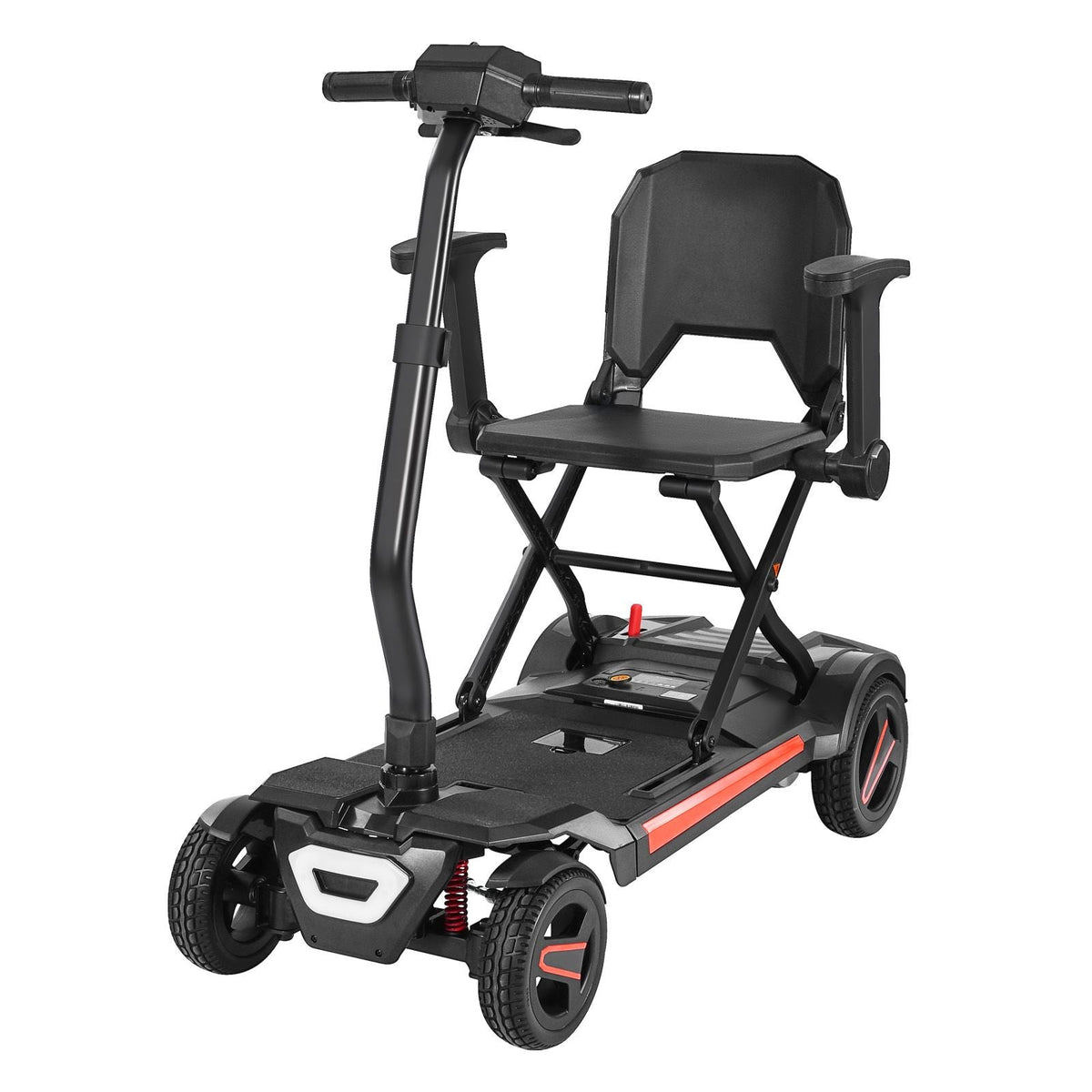 4-Wheel Electric Mobility Scooter for Adults & Seniors, Integrated Foldable Mobility Scooter with 9.3 Miles Long Range, All Terrain Travel Wheelchair with 9° Climbing Capacity & 265LBS Loading