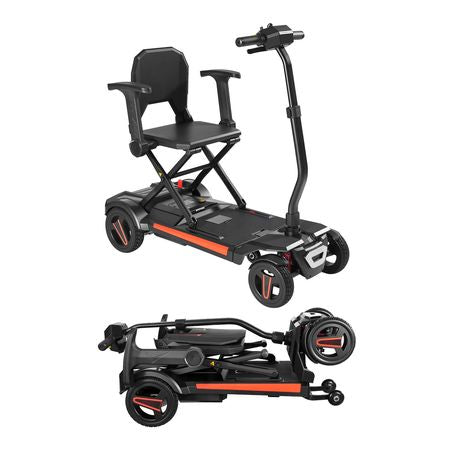 4-Wheel Electric Mobility Scooter for Adults & Seniors, Integrated Foldable Mobility Scooter with 9.3 Miles Long Range, All Terrain Travel Wheelchair with 9° Climbing Capacity & 265LBS Loading