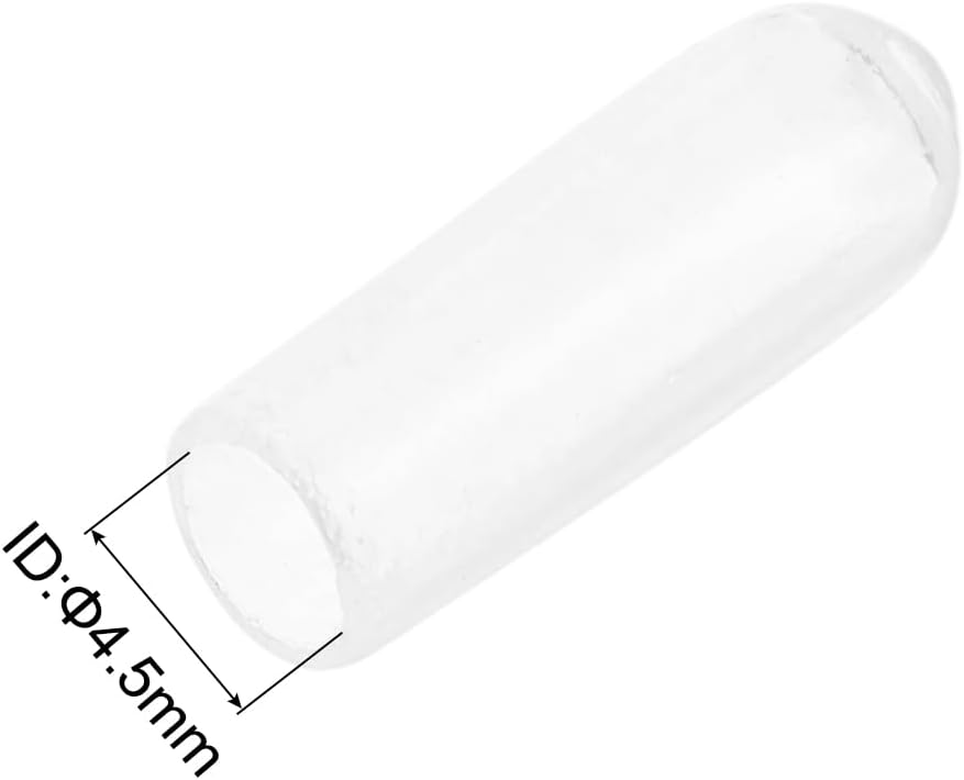 uxcell 20pcs Rubber End Caps 4.5mm ID Vinyl Round Tube Bolt Cap Cover Thread Protectors Clear