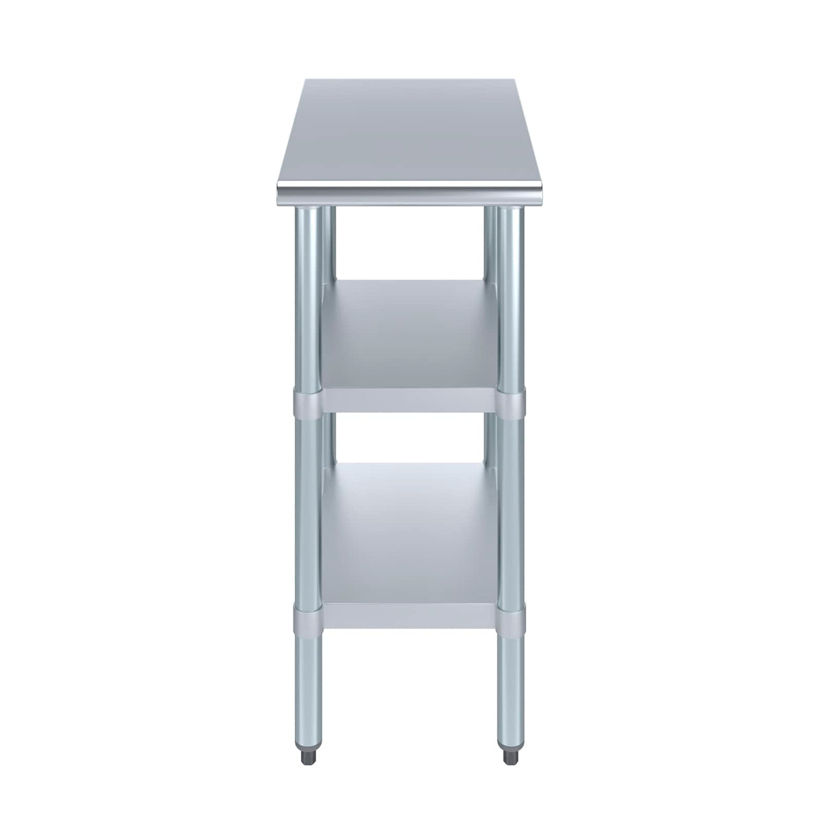 Stainless Steel Work Table with 2 Shelves | Metal Utility Table | Commercial & Residential NSF Utility (Stainless Steel Table with 2 Shelves, 15" Long x 24" Deep)