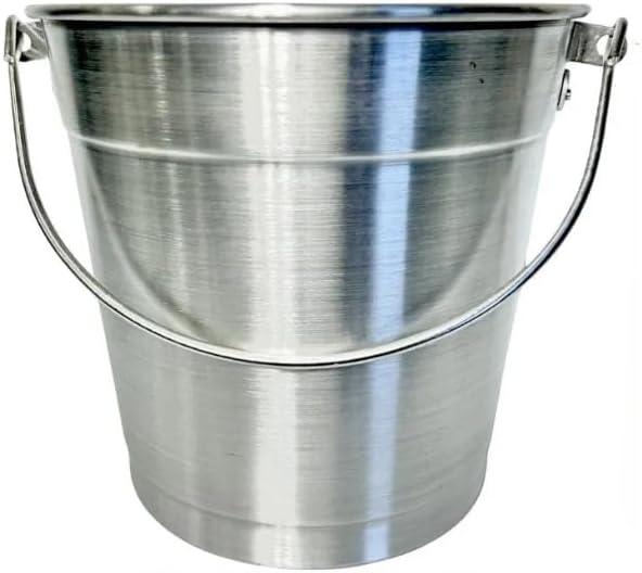 Aluminum Small Metal Bucket with Handle – Ideal Flower Bucket for Garden or Beer, Party, Ice | Buckets for Drinks, Storage, Decor – 1.5 Gallon Capacity