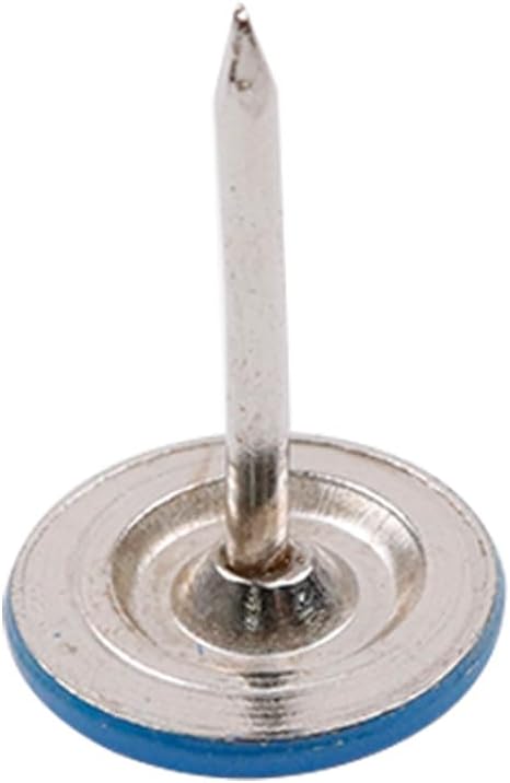 100Pcs Flat Head Upholstery Tacks Home Furniture Decor Tack Upholstery Nails Flat Push Pins Flat Thumb Tacks Blue (11mmx17mm)