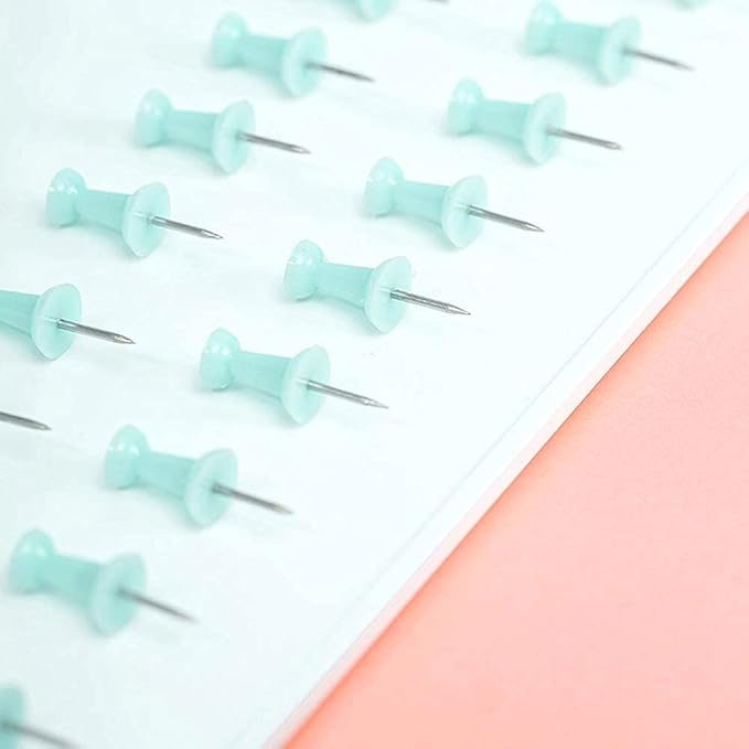 Paper Clips and Binder Clips Set, Metal Assorted Sized Binders with Push Pins, Cute Office Supplies for Desk, Desk Accessories (Green Set of 3)