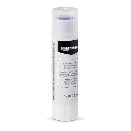 Amazon Basics Purple Washable School Glue, Dries Clear, 0.24-oz. Sticks, 8 Pack of 60, 480 Count Total