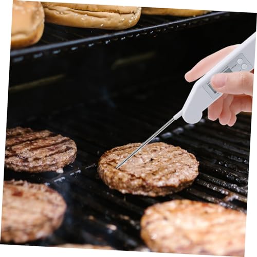 CATIEBYE Folding Meat Thermometer for Grilling Instant Read Kitchen Probe Thermometer with Ultra LCD Screen Design for Accurate Cooking for BBQ and Baking