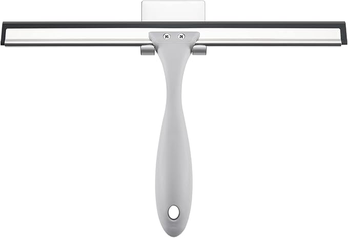AmazerBath Squeegee for Shower Glass Door, All-Purpose Squeegee with Hook for Shower Doors, Windows, Mirrors, Tiles and Car Glass, 10 Inches