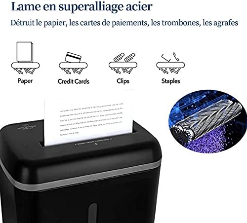 WOLVERINE 8-Sheet Super Micro Cut High Security Level P-5 Ultra Quiet Paper/Credit Card Home Office Shredder with 4.5 gallons Pullout Waste Bin SD9101 (Black)