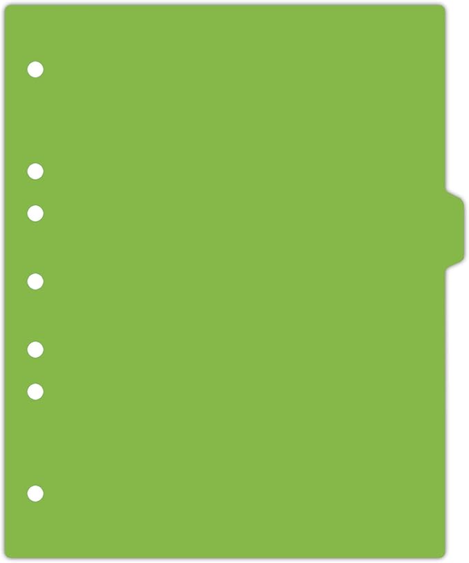 Carstens - Heavy Duty Plastic Ring Binder Dividers, Side Tab, 1/9 Cut, Tab 4 Position, US Letter, Apple Green, Case of 50, (2618-24CS) - Ideal Medical Chart Dividers or Index Tabs for 3 Ring Binders