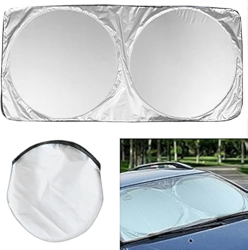 Car Windshield Sun Shade - Foldable Reflective Sun Visor for Cars, SUVs, Trucks, and Vehicles | Heat Blocking Sunshade to Keep Interior Cool | Summer Automotive Accessories