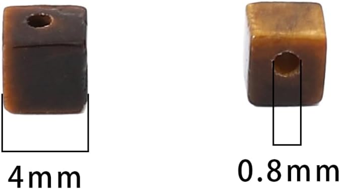 Natural Yellow Tiger Eye Square Stone Beads 4x4mm 85pcs Cube Loose Semi Gemstone Beads for Jewelry Making Design