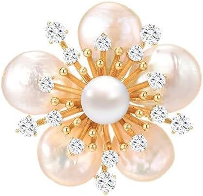 Flower Brooch Pin - Rhinestone Flower Pin 18k Gold Plated - Thanksgiving Day, Birthday, Wedding Gifts for Mom, Wife